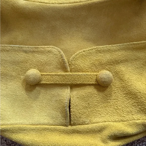 Y2K Yellow Suede Shoulder Bag - Picture 4 of 4